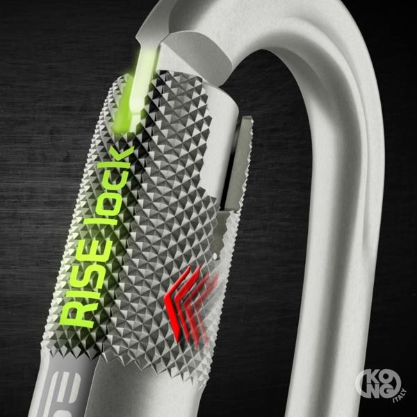 KONG OVALONE ALU RISE LOCK™️ - Moschettone due movimenti ghiera Rise Nero + Digital Company Association - immagine 8
